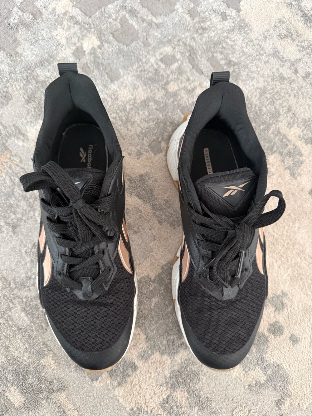 Reebok Black and Rose Gold Women's Sneakers